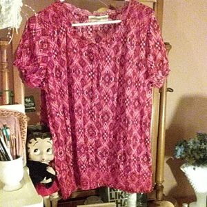 Pretty red blouse "Faded Glory" large 12/14